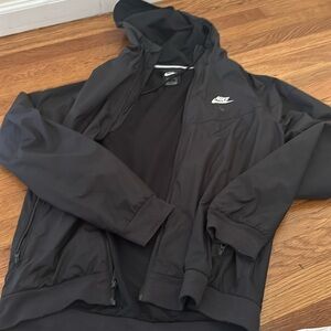Nike men black raincoat size Small